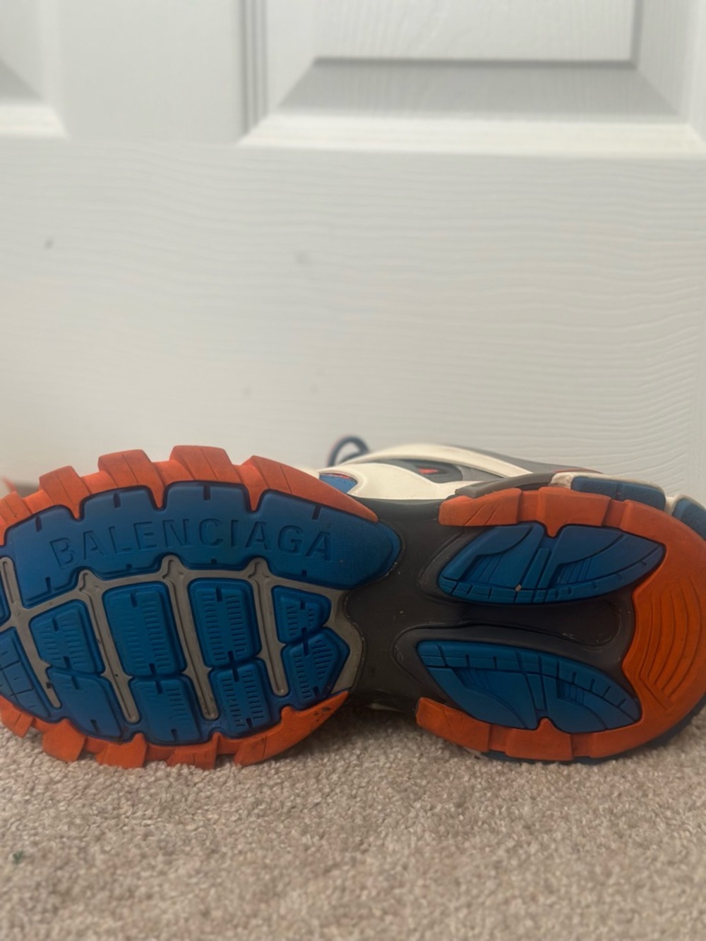 Balenciaga Men's Track 2 Sneakers in Orange and Blue - Picture 5 of 7